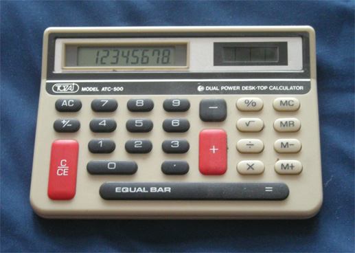 Standard four function solar calculator